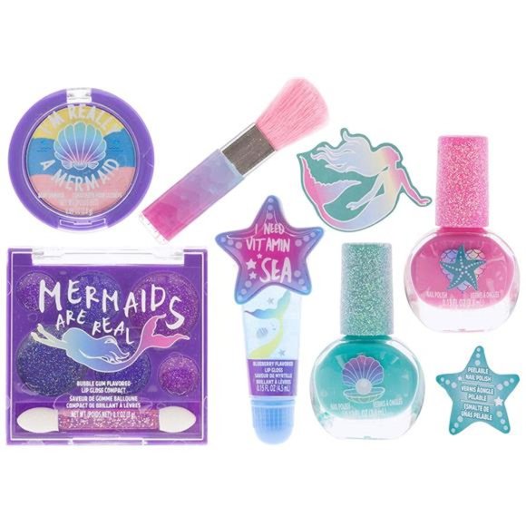 Girl Mermaid Vibes Makeup Set, 7 Pieces, Including Lip Gloss, Nail Polish - Picture 13 of 14